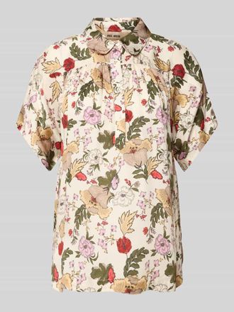 Mos Mosh Bluse aus Viskose mit kurzer Knopfleiste Modell Winie Flowwi in Offwhite, Gr&ouml;&szlig;e XL