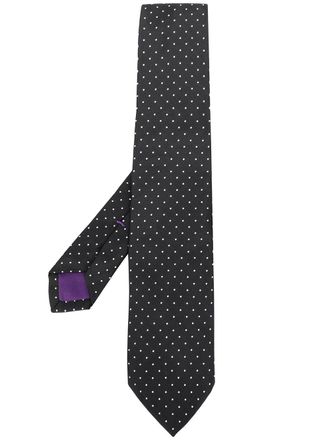 Ralph Lauren Purple Label Cravatta a pois - Nero