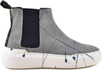 V2 Grey Elastic Leather Boots