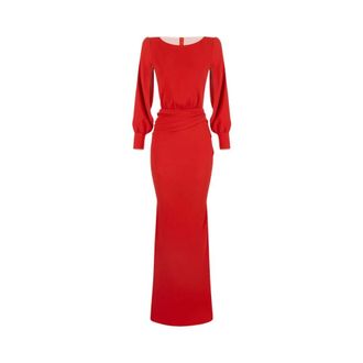 Elisabetta Franchi Red Carpet Dress in Lightweight Crepe - female - Elisabetta Franchi - Gowns - Red - L - Dresses