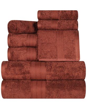 Superior Long Staple Combed Cotton Highly Absorbent Solid 8Pc Quick-Drying Towel Set