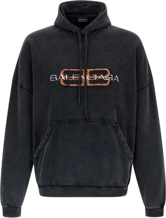 Balenciaga Heren, Sweatshirts & Hoodies, Zwart, Maat: M Katoen