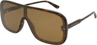 Bottega Veneta Shield Full Rim Sunglasses - Brown