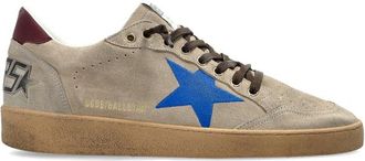 Golden Goose Beige Suede Blue Star Silk Nylon Sneakers