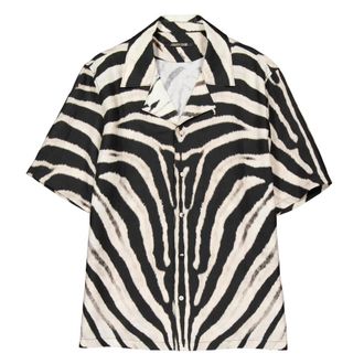 Roberto Cavalli Zebra-Print Shirt, Brand Size 48 (US Size 38)