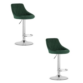 OEM Sgabello Kast - Velluto Verde / Base Cromata X 2