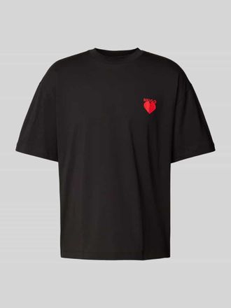 HUGO BOSS T-Shirt mit Label-Print Modell Dewdam in Black, Gr&ouml;&szlig;e S