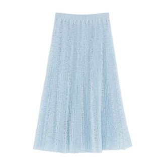 Ermanno Scervino Rokken, Dames, Blauw, XS, Geborduurde Lange Rok