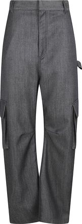 Balenciaga Cargo Broek Denim Print - Dames - Wijde Broeken - Blauw - 3XS - Denim - Broeken