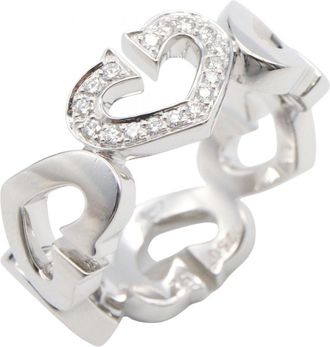 Cartier Silver Clear Band Ring (Pre-Owned)