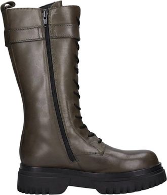 Emanuelle Vee Groen - Dames - Hoge Laarzen - Groen - 38 EU - Leer - Schoenen