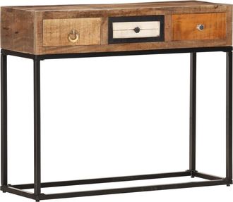 vidaXL Vidaxl - Mesa Consola De Madera Maciza Reciclada Dorado 90x30x75 Cm