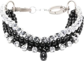 Atu Body Couture Halsketting met kralen en kristallen - Zwart