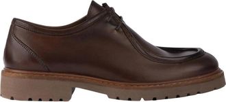 Exton Bruine Leren Veterschoenen - Heren - Veterschoenen - Bruin - 40 EU - Leer - Schoenen