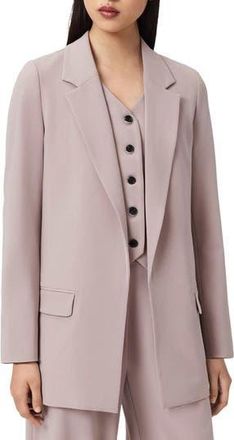 AllSaints Aleida Long Blazer in Lilac Purple at Nordstrom Rack, Size 10 Us / 14 Uk