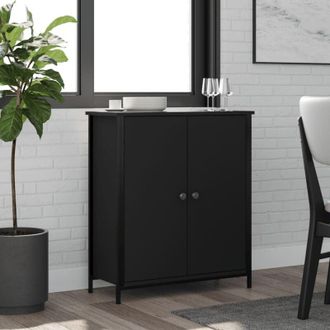 vidaXL Credenza Nera 70x30x80 cm in Legno Multistrato - Vidaxl