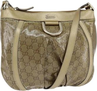 Gucci Pre-owned Cross Body Bags, female, Beige, Size: ONE SIZE Pre-owned Vintage Leather Crossbody Bag