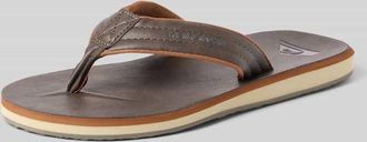 Quiksilver Slides mit Label-Detail Modell CARVER in Dunkelbraun, Gr&ouml;&szlig;e 11