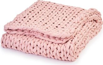 Bearaby Organic Cotton Weighted Knit Blanket in Evening Rose at Nordstrom, Size 15 Lb