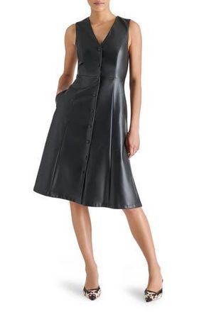 Steve Madden Bridgette Faux Leather Dress in Black at Nordstrom Rack, Size 6