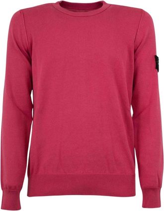Stone Island Trui met ronde hals - Heren - Ronde hals truien - Roze - XL - Katoen - Truien & Vesten
