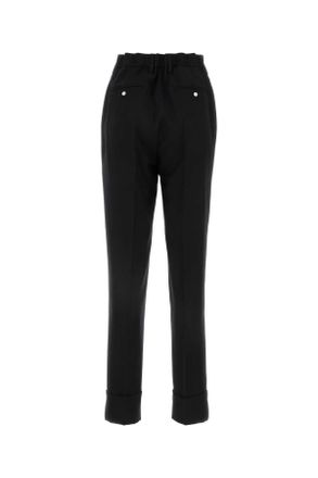Prada Womens Black Wool Blend Pant Nero Wm Wo-Trochus Niloticus Pantaloni
