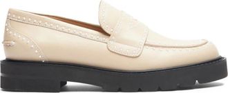 Stuart Weitzman Parel Loafer met Profielzool - Dames - Loafers - Beige - 41 EU - Leer - Schoenen