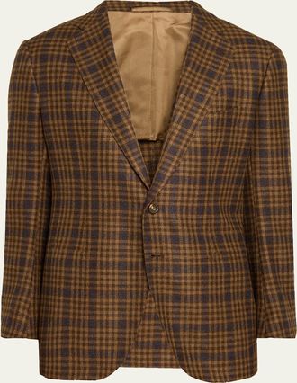 Cesare Attolini Mens Cashmere Plaid Single-Breasted Sport Coat