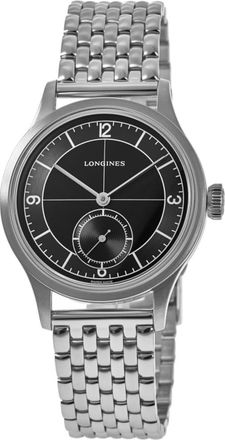 Longines Heritage Classic Sector Black Dial Steel Mens Watch L2.828.4.53.6