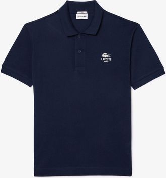 Lacoste Mens Fit Signature Print L.12.12 Polo Shirt in Blue - Size X-Small