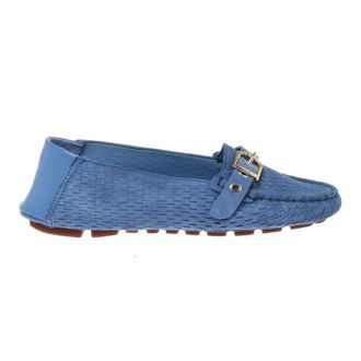 Baldinini Perforated Suede Loafer - female - Baldinini - Loafers - Blue - 4 1/2 UK - Shoes
