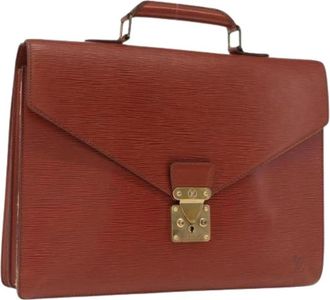 Louis Vuitton Pre-owned Aktetas - Dames - Vintage Handtas - Bruin - ONE Size - Leer - Vintage