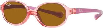 Ray-Ban Junior zonnebril in Pink/Brown - unisex - Zonnebrillen - Roze - 43 MM - Accessoires