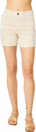 Judy Blue High Waist Garment Dyed Shorts In Bone