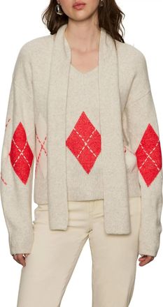 Sanctuary Argyle Scarf Sweater In Tulip Multi