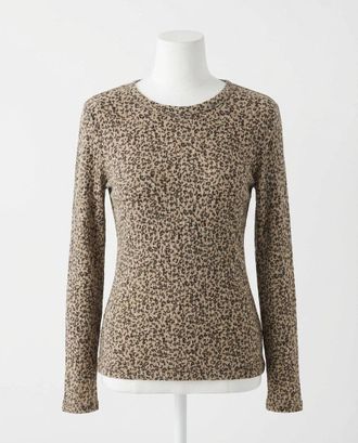 Z Supply Arlet Animal Mini Thermal Top In Suede Leopard