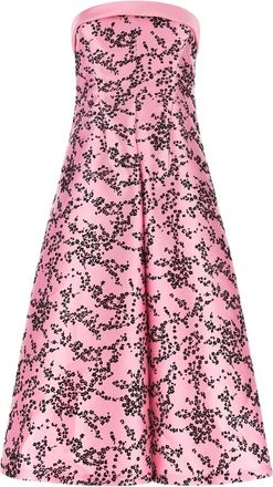 Alberta Ferretti Kleedjes, Dames, Veelkleurig, S, Bustier Midi Jurk