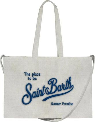MC2 Saint Barth Essenti&euml;le Canvas Tas Met Schouderband - Dames - Shoppers - Wit - ONE Size - Katoen - Tassen