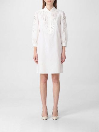 Valentino Abito chemisier in cotone con inserti in pizzo