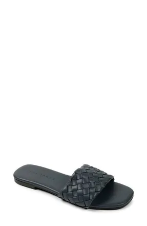 Yosi Samra Nathalie Slide Sandal in Navy at Nordstrom, Size 9