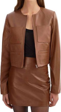 LaMarque Linette Leather Jacket In Luggage