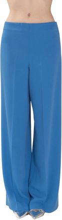 P.A.R.O.S.H. P.a.r.o.s.h., Broeken, Dames, Blauw, L, Pantalone palazzo in cady con zip laterale