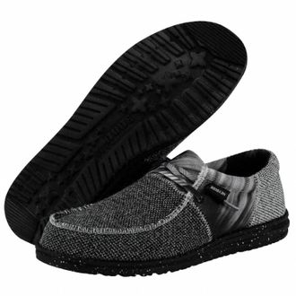 Hey Dude Mens Wally Sox Tri Shoes In Fans Black And Silver