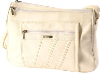 Lorenz Ladies Medum Sized PU Handbag with 2 compartments - White
