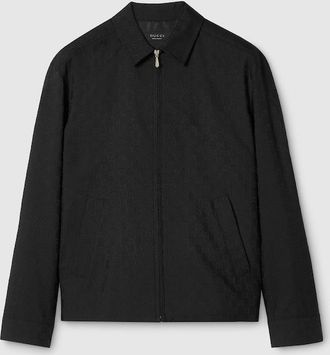 Gucci GG Wool Zip Jacket, Size 42, Black, Ready-to-wear