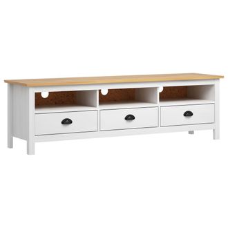 vidaXL Vidaxl - Mobile Porta Tv Hill Bianco 158x40x47 Cm In Legno Di Pino