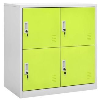 Berkfield Home Locker Cabinets 5 pcs Light Grey & Green 90x45x92.5 cm Steel