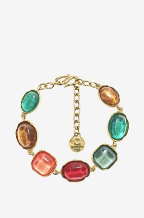 Goossens Paris Goldenes Armband mit Kristallen Cabochons
