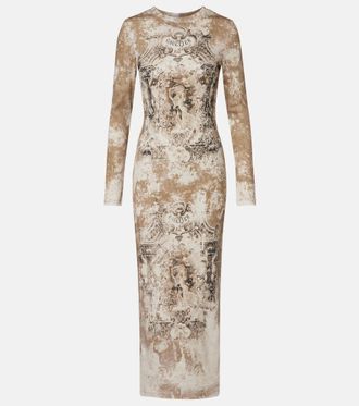 Jean Paul Gaultier Medaillon cotton-blend jersey midi dress