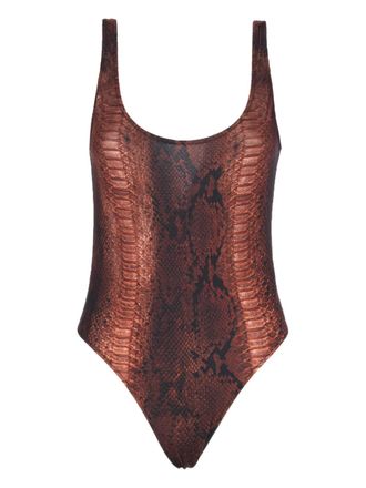 Jean Paul Gaultier printed swimsuit - Brown